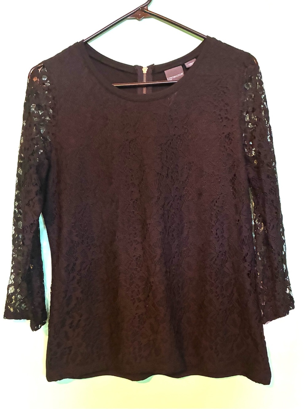 Covington Lace Black Women's Blouse - Picture 12 of 14